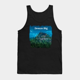 Mysterious moonlight shines on magical castle in the forest Tank Top